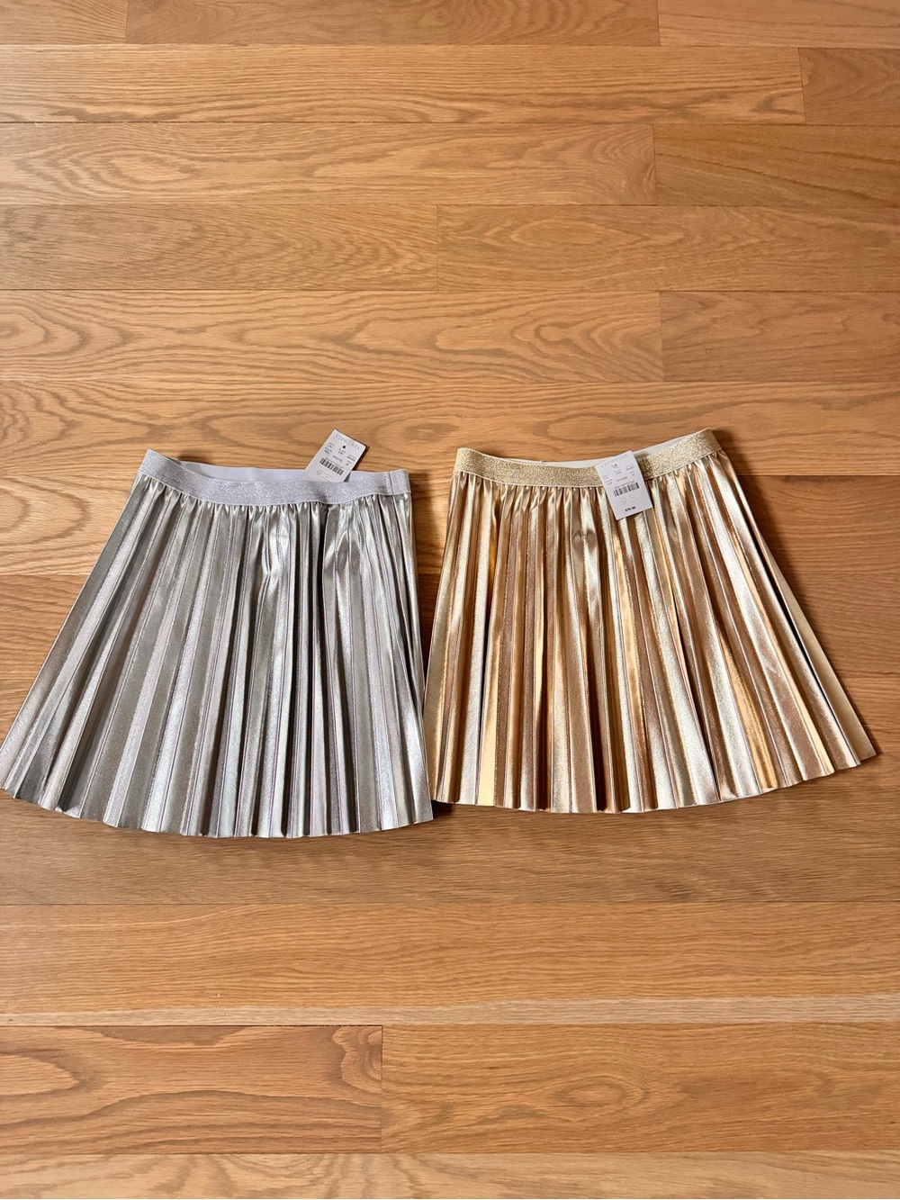 J.Crew Girls Metallic Pleated Skirt - Silver and Gold NWT